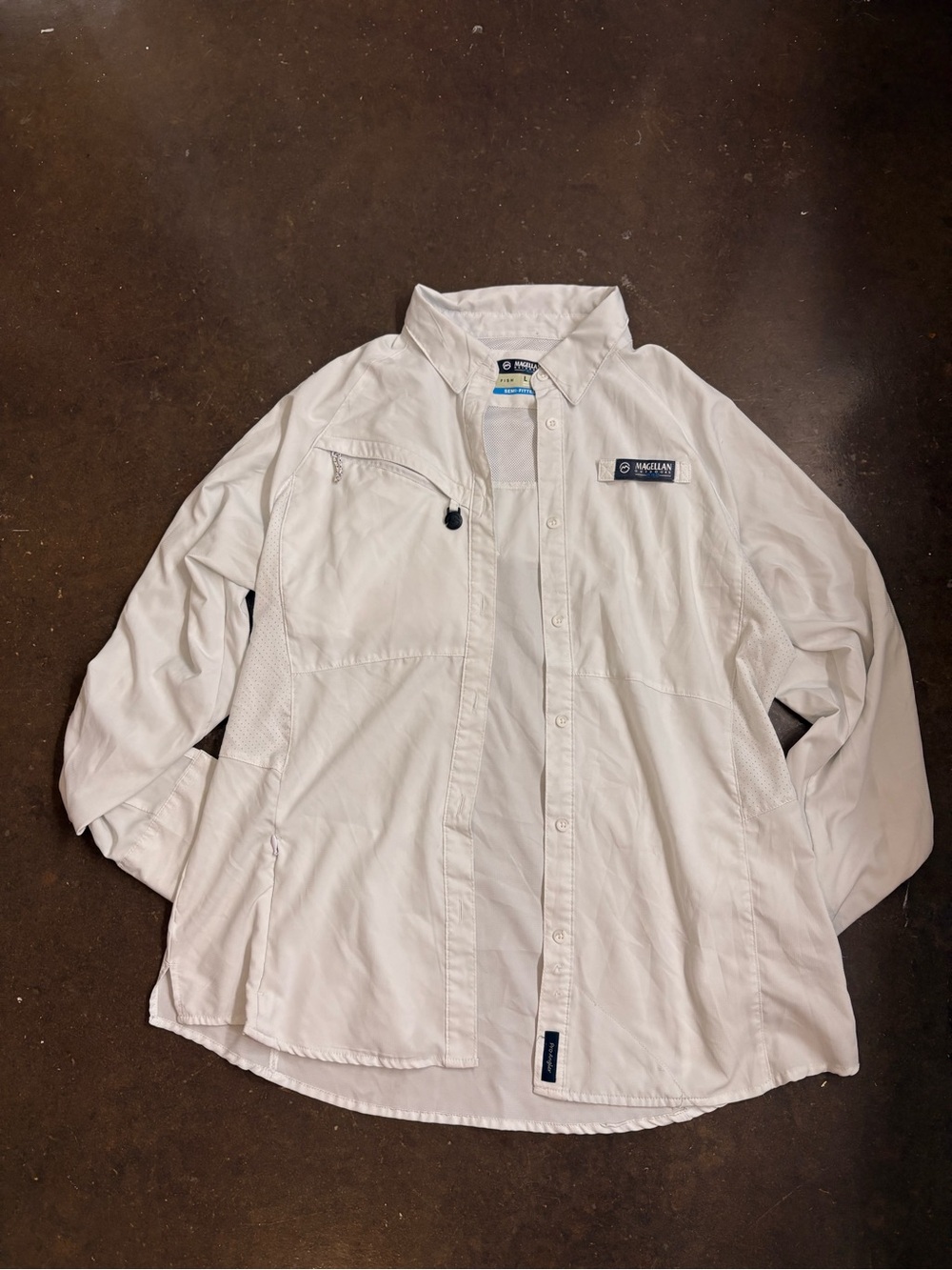 Magellan Outdoors Cream Button-Up Utility Jacket
